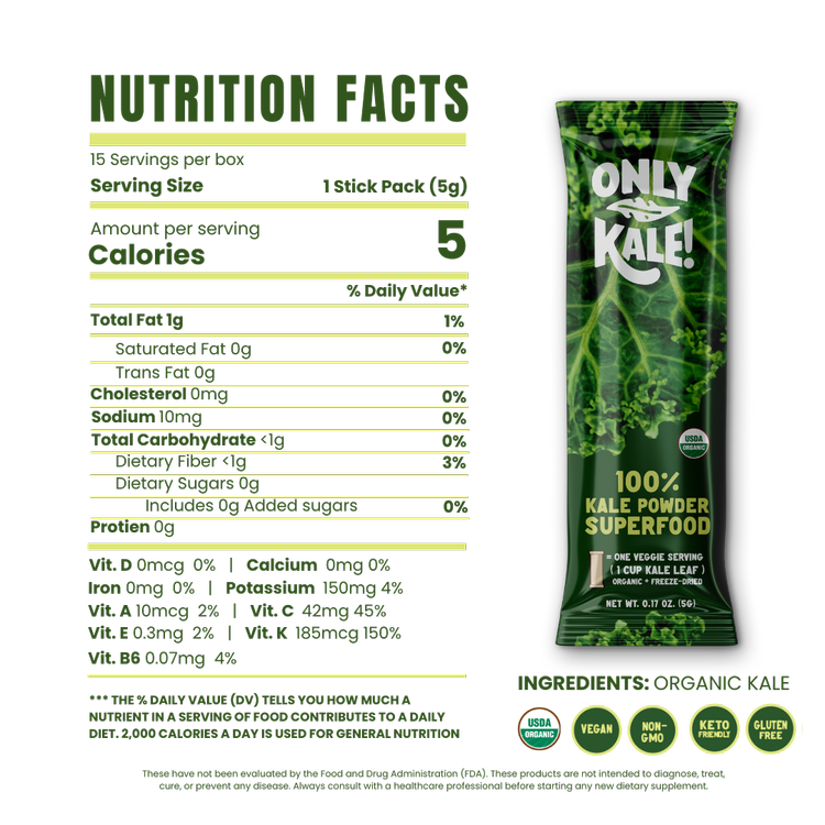 OnlyKale Nutrition Facts